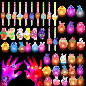42 PCS Easter Egg Fulers Light Up Party Forms Stains Stuffers for Kids Glow in the Dark Party Favor