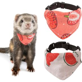 طوق باندانا فيريت ، 2 قطعان من طراز Ferret Bandana Triangle Bibs Quick Tercle Collar Boxle Ferret Bandana Triangle Pibs for Ferret Rabbit Small Animals Histten