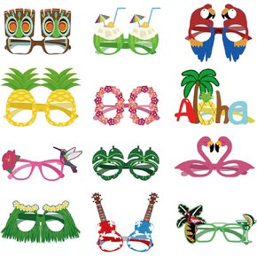 Jerify Luau Party Sunglasses Novelty Funny Hawaiian Glasses Summer Beach Themed Party Paper Sunglasses for Kids