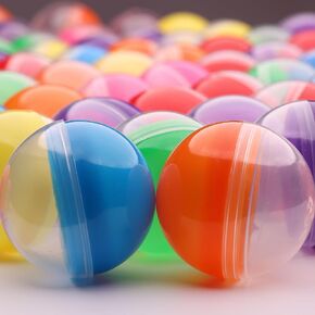Capsule Vending Machine Translucent Round Capsules Empty 25 pcs 2.6 inch - Gumball Machine Capsules Bulk Claw Machine Refills Easter Basket Stuffers Birthday Gifts Pinata Stuffers DIY Craft Supplies