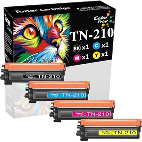 ColorPrint متوافق مع TN-210 ، استبدال خرطوشة الحبر لـ Brother TN210 TN 210 لـ MFC-9325CW MFC-9320CW MFC-9120CN 9125CN MFC9010CN HL3075CW HL307CW (4-PACK ، TN210BK ،