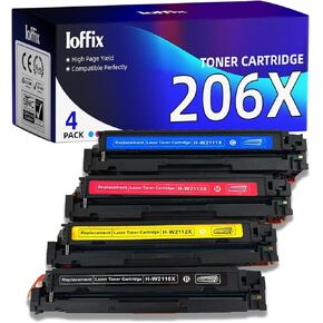 206X Toner Cartridges Set Compatible with HP 206X 206A W2110X W2111X W2112X W2113X Toner Cartridge Work with HP Color Pro MFP-M283fdw M283cdw Pro M255dw M283 M255 (BCMY,4 Pack)