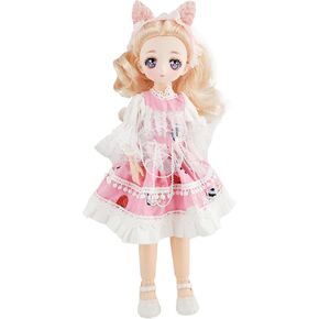 1/6 Scale Anime Fashion Mechanical Joint Posable Doll, with 1 Complete Outfits and Suprise Accessories, 12 Inch, Great Gift for Kids Ages 4+ (DM30010)