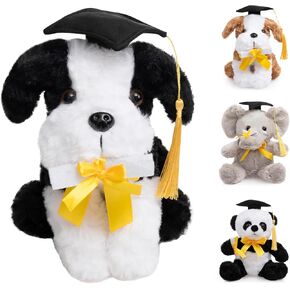 HollyHOME Graduation Elephant Plush 2024 Graduation Gifts for Kindergarten High School or College Stuffed Animal with Cap Certificate Grey 8 inch