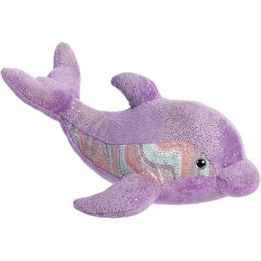 Aurora® Huggable Destination Nation™ Dolphin Stuffed Animal - Global Exploration - Learning Fun - Purple 12 Inches
