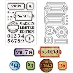 Globleland رقم التسمية رقم Postmark Clear Clear وموت إطار التقطيع الممولة لتصميم DIY Scrapbooking وبطاقات صنع ألبوم الصور الزخرفية الديكور الدفترية