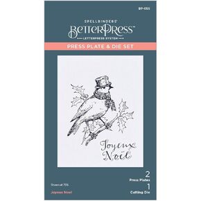 Spellbinders Joyeux Noel Press Plate & Die Set ، Metal