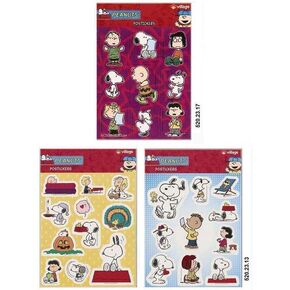 الكثير من 4 ملصقات من Snoopy Charlie Brown Peanuts شخصية خمر 20 × 14 سم