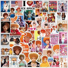 62Pcs Ice Spice Stickers Pack, Aesthetic Vinyl Waterproof Sticker Decals for Water Bottle,Laptop,Phone,Scrapbooking,Journaling Gifts for Adults Teens Kids for Party Supply Favor Decor…