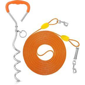 Petbobi Dog Tie-Out Stake and Cable 20ft Bundle