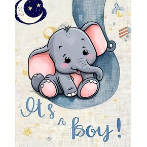 Muyankissu DIY Elephant Diamond Art Kits Full Round Round Cits للبالغين ، يكشف جنس استحمام الطفل ، إنه فتى صغير صغير صغير ، هدية لجمع الأطفال 12 × 16 بوصة ...