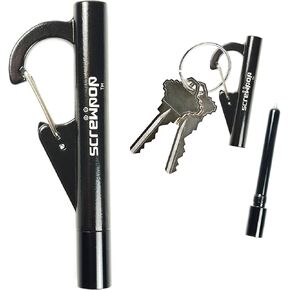 Inkbiner Everyday Keychain Pen with Bottle Opener Ultra-Compact Easy Grip Alloy Black (Amazon 2.75" Standard Ink Refills)