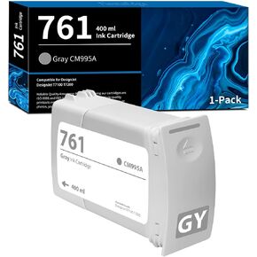 761 Ink Cartridge 400ml CM995A Gray Ink 1-Pack Replacement for HP 761 CM995A for DesignJet T7100 T7200 Printer Ink