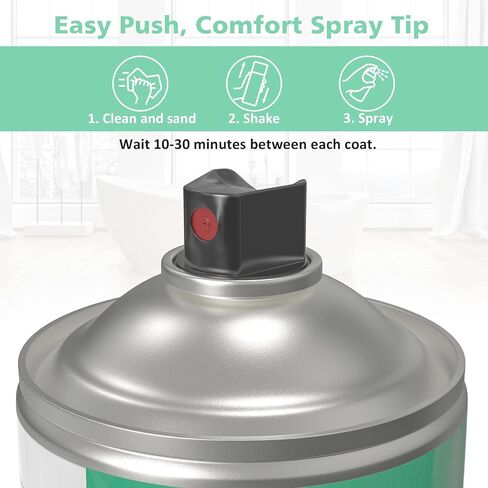 NADAMOO Water-Based Tub and Tile Spray Paint, Less Irritating Odor Aerosol Refinishing Paint for Bathroom Porcelain Bathtub Sink, 2 Cans, Semi-Gloss White in Kuwait