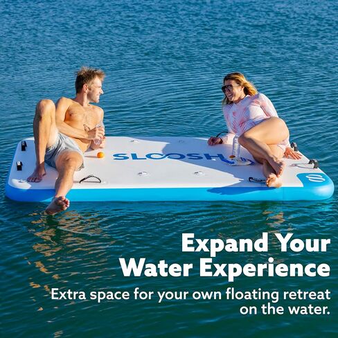 SLOOSH Inflatable Floating Dock, Inflatable Dock Floating Platform, Air Dock Island Raft Mat with Pump & None-Slip Eva Surface for Pool Beach Ocean Lake Fishing Relaxing in Saudi Arabia