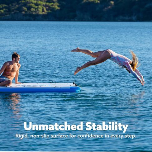 SLOOSH Inflatable Floating Dock, Inflatable Dock Floating Platform, Air Dock Island Raft Mat with Pump & None-Slip Eva Surface for Pool Beach Ocean Lake Fishing Relaxing in Saudi Arabia