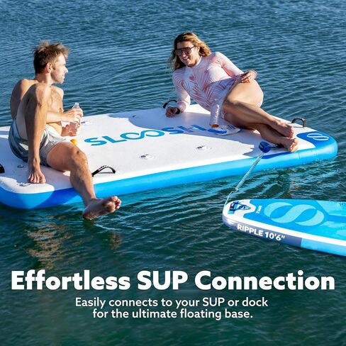 SLOOSH Inflatable Floating Dock, Inflatable Dock Floating Platform, Air Dock Island Raft Mat with Pump & None-Slip Eva Surface for Pool Beach Ocean Lake Fishing Relaxing in Saudi Arabia