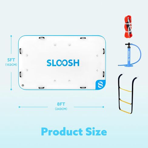 SLOOSH Inflatable Floating Dock, Inflatable Dock Floating Platform, Air Dock Island Raft Mat with Pump & None-Slip Eva Surface for Pool Beach Ocean Lake Fishing Relaxing in Saudi Arabia