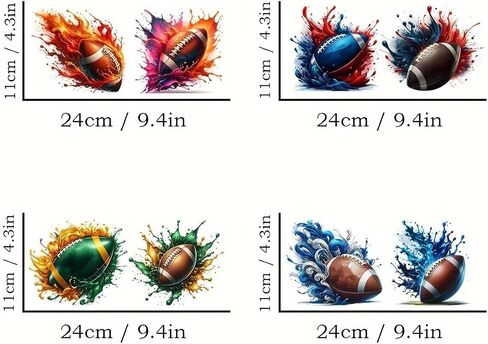 4pcs كرة القدم تحت عنوان UV DTF Cup لفائف نقل ملصق مقاوم للماء للكؤوس الزجاجية الأثاث الحرفي DIY ， فرك على ملصقات النقل لمياه ماء زجاجة محمول سيارة الخشب in Saudi Arabia