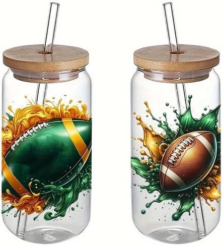 4pcs كرة القدم تحت عنوان UV DTF Cup لفائف نقل ملصق مقاوم للماء للكؤوس الزجاجية الأثاث الحرفي DIY ， فرك على ملصقات النقل لمياه ماء زجاجة محمول سيارة الخشب in Saudi Arabia