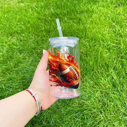 4pcs كرة القدم تحت عنوان UV DTF Cup لفائف نقل ملصق مقاوم للماء للكؤوس الزجاجية الأثاث الحرفي DIY ， فرك على ملصقات النقل لمياه ماء زجاجة محمول سيارة الخشب in Saudi Arabia