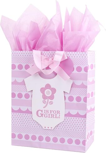 Hallmark 15" Extra Large Gift Bag with Tissue Paper (Bears and Bunnies) for Kids, Baby Showers, First Birthdays in Saudi Arabia