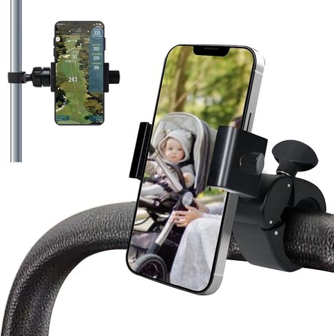 ONEDONE Stroller Phone Holder Mount for Baby Universal Phone Holder for Stroller Golf Cart Bike Shopping Cart Stroller Phone Mount Horizontal & Vertical Uses Cell Phone Clamp in Kuwait