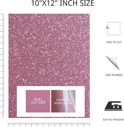 Wine Red Glitter HTV 12 PCS 12" x 10" Bundle Sheets Heat Transfer Iron on Vinyl for Desgin Gift in Saudi Arabia