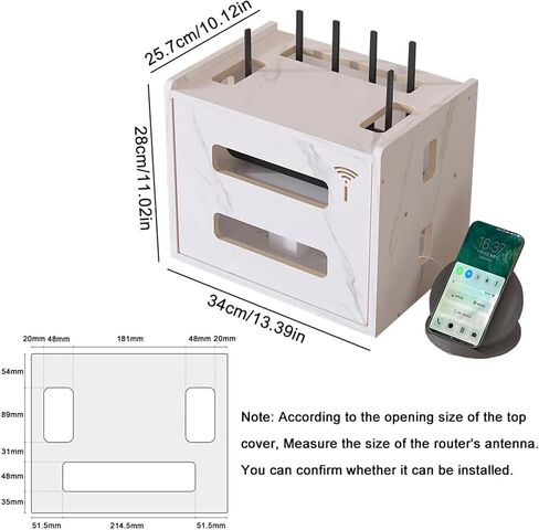 Catekro WIFI Router Storage Box, wifi Cabinet to Hide Router and Modem, Router Cover Decorative Box for Office and Home (273-Brown) in Kuwait