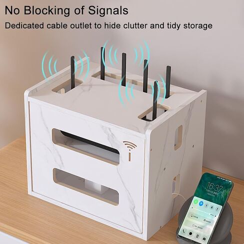 Catekro WIFI Router Storage Box, wifi Cabinet to Hide Router and Modem, Router Cover Decorative Box for Office and Home (273-Brown) in Kuwait
