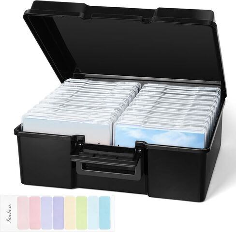 صندوق تخزين الصور مقاس 12.7 × 17.78 سم، 18 صندوقًا داخليًا للصور كبير جدًا، حاويات تخزين صور خالية من الأحماض، صندوق تخزين الحرف اليدوية لتنظيم البذور للصور والحرف اليدوية والطوابع وما إلى ذلك (شفاف، 18 صندوقًا) in Kuwait