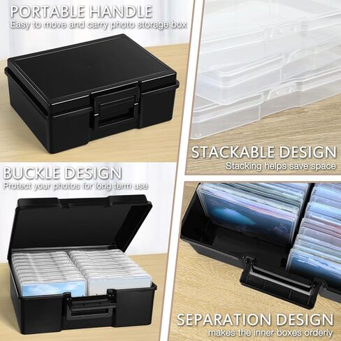صندوق تخزين الصور مقاس 12.7 × 17.78 سم، 18 صندوقًا داخليًا للصور كبير جدًا، حاويات تخزين صور خالية من الأحماض، صندوق تخزين الحرف اليدوية لتنظيم البذور للصور والحرف اليدوية والطوابع وما إلى ذلك (شفاف، 18 صندوقًا) in Kuwait