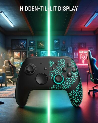 FUNLAB Luminex Switch Controller with Charging Dock, Switch Pro Controller Wireless Compatible with Switch/OLED/Lite, Bluetooth Gamepad with Hall Effect Joystick/7 LED Colors/Turbo/App link in Saudi Arabia