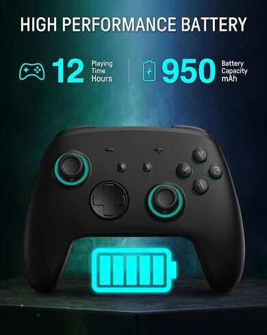 FUNLAB Luminex Switch Controller with Charging Dock, Switch Pro Controller Wireless Compatible with Switch/OLED/Lite, Bluetooth Gamepad with Hall Effect Joystick/7 LED Colors/Turbo/App link in Saudi Arabia
