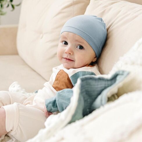 Konssy 6 Pack Baby Newborn Hats, Soft Beanie Hat for Infant Boys Girls 0-6M | Buttery Soft & Stretchy Fabric, Preemie & Newborn Hospital Hats, for Delicate Skin, Baby Registry Gift in Saudi Arabia