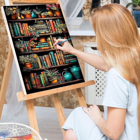 Bowetile Framed Paint by Numbers Kit for Adults Beginner, Landscape Adults' Paint-by-Number Kits on Canvas, Acrylic Number Painting Kits Crafts for Adults for Home Wall Decor, 8x12in in Kuwait