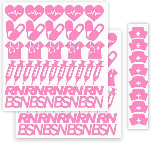 2Sheets Nursing School Graduation Stickers Nurse Class of Party Decals Graduation RN BSN Decorations for Nurse Future Nurse Grad Party Medical RN Theme Party Supplies (Pink) in Kuwait