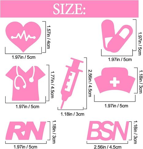 2Sheets Nursing School Graduation Stickers Nurse Class of Party Decals Graduation RN BSN Decorations for Nurse Future Nurse Grad Party Medical RN Theme Party Supplies (Pink) in Kuwait