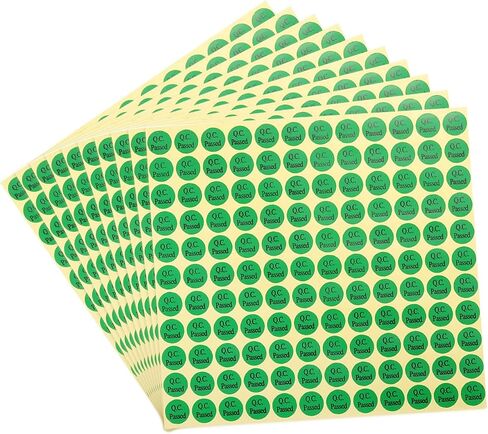 MECCANIXITY QC Passed Stickers Round Shape Adhesive Labels 13 x 13mm for Quality Control Inventory Warehouse Stock Pack of 10,Green in Saudi Arabia