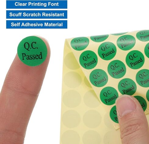MECCANIXITY QC Passed Stickers Round Shape Adhesive Labels 13 x 13mm for Quality Control Inventory Warehouse Stock Pack of 10,Green in Saudi Arabia
