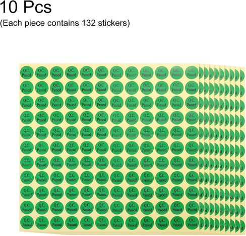 MECCANIXITY QC Passed Stickers Round Shape Adhesive Labels 13 x 13mm for Quality Control Inventory Warehouse Stock Pack of 10,Green in Saudi Arabia