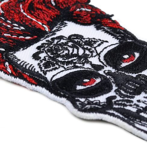 La Catrina Dia de Muertos Mexican Skull Sew on Patch - Iron on Patches for Mexican Women, Lady Bikers - Mexican Tattoo Applique for Jackets, Jeans, Backpacks, Hats and Shirts - 3.14x3.93 in in Saudi Arabia