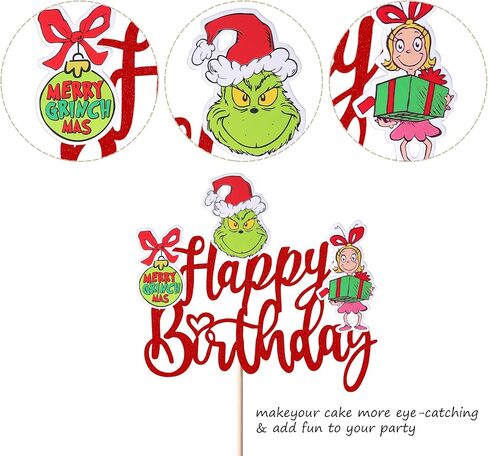 RSSTARXI 1 حزمة عيد الميلاد وكعكة عيد ميلاد Topper GLITTER MERRY CAK in Kuwait
