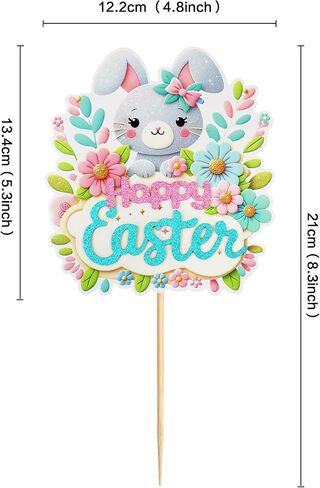 1 Pcs Rabbit Cake Topper Easter Cake Topper Bunny Cake Topper Easter Party Cake Topper Decorations (Bunny Style2) (Style 1) in Kuwait