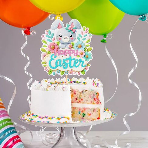1 Pcs Rabbit Cake Topper Easter Cake Topper Bunny Cake Topper Easter Party Cake Topper Decorations (Bunny Style2) (Style 1) in Kuwait