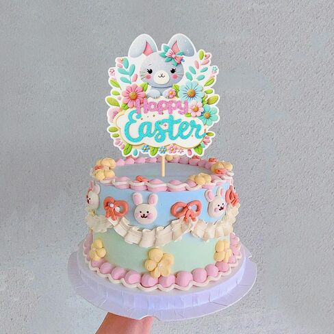 1 Pcs Rabbit Cake Topper Easter Cake Topper Bunny Cake Topper Easter Party Cake Topper Decorations (Bunny Style2) (Style 1) in Kuwait