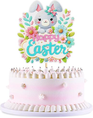 1 Pcs Rabbit Cake Topper Easter Cake Topper Bunny Cake Topper Easter Party Cake Topper Decorations (Bunny Style2) (Style 1) in Kuwait