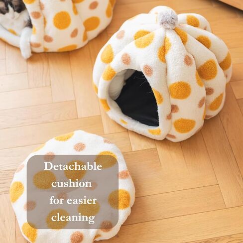 سرير Cat Polka dot yurt ، مخبأ كهف شبه محفوف بالمختارة ، منزل مريح ناعم للقطن الداخلي (الأزرق ، كبير) in Kuwait
