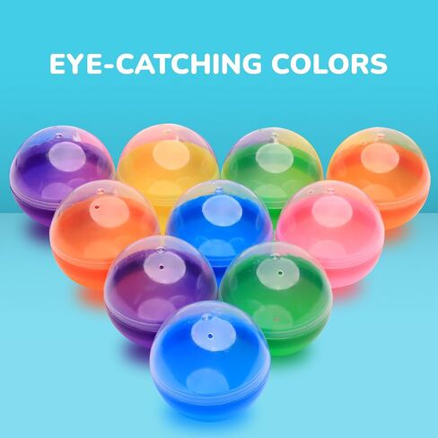 Capsule Vending Machine Translucent Round Capsules Empty 25 pcs 2.6 inch - Gumball Machine Capsules Bulk Claw Machine Refills Easter Basket Stuffers Birthday Gifts Pinata Stuffers DIY Craft Supplies in Saudi Arabia
