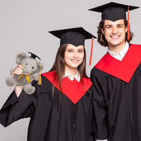 Hollyhome Graduation Elephant Plush 2024 هدايا التخرج لمدرسة رياض الأطفال الثانوية أو الحيوانات المحشوة بالكلية مع شهادة CAP الرمادية 8 بوصة in Kuwait